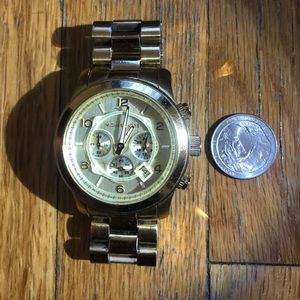 Michael Kors large face gold tone watch